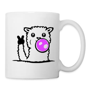 Lunettes de soleil chewing-gum lama Paix Victoire Main Cool - Mug blanc - blanc - Droite