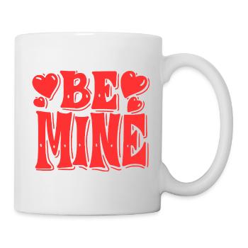 Be Mine Hearts Retro - Tasse - Weiß - Rechts