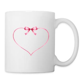 Heart bow customizable - Mug - white - Right