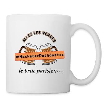 Allez_les_verres_hashtag_adoption_animale - Mug blanc - blanc - Droite