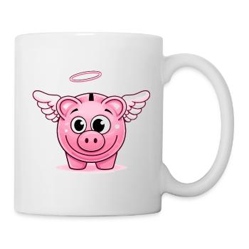 Niedliches Sparschwein mit Flügeln  - Tasse - Weiß - Rechts