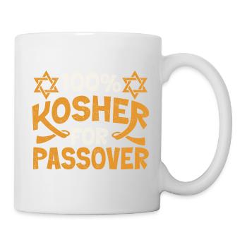 100 % casher pour la fierté juive drôle de Pessa’h - Mug blanc - blanc - Droite