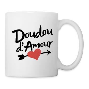 Valentinstags-Liebesplüschtier, süßer Romantiker - Tasse - Weiß - Rechts