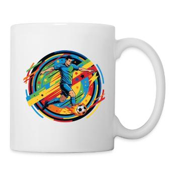 Soccer Hero Shoots Fireball Soccer Ball Motif - Mug - white - Right