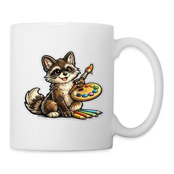 Kleiner Mal-Raccoon - Tasse - Weiß - Rechts