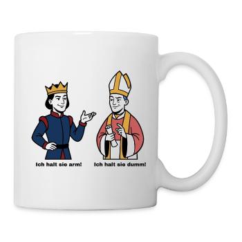 König und Bischof Cartoon - Tasse - Weiß - Rechts