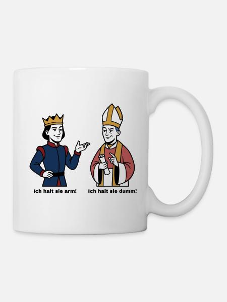 König und Bischof Cartoon - Tasse - Weiß