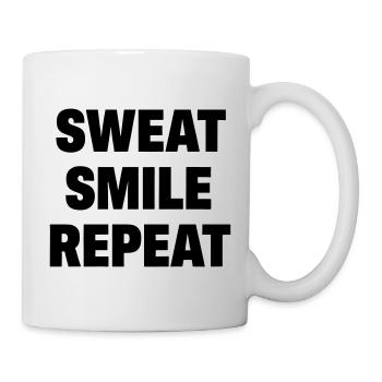 Sweat Smile Repeat - Tasse - Weiß - Rechts