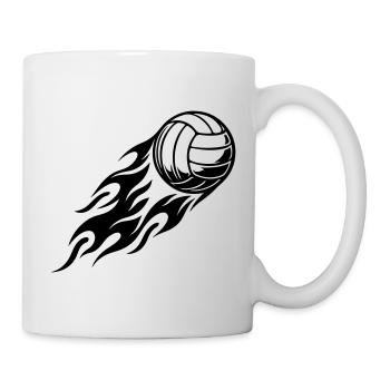 Balle de volley-ball Feu Flamme - Mug blanc - blanc - Droite
