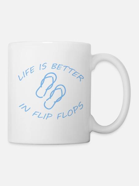 LIFE IS BETTER IN FLIP FLOPS - Tasse - Weiß