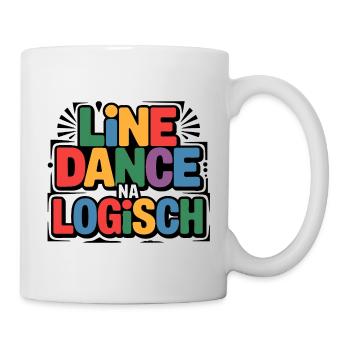 LineDance Na Logisch Bunte Typo - Tasse - Weiß - Rechts