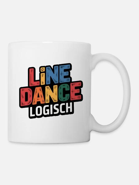 LineDance Logisch Farbig - Tasse - Weiß