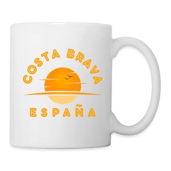 Logo du coucher du soleil Costa Brava España - Mug blanc - blanc - Droite