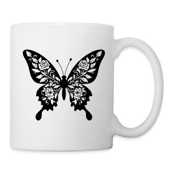 Filigree flower butterfly - Mug - white - Right