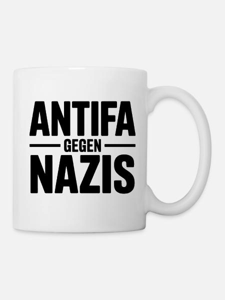 Antifa gegen Nazis - Antifa Logo - Tasse - Weiß