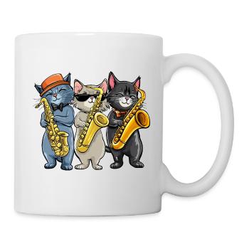 Jazz Cats Trio Saxophonists - Mug - white - Right