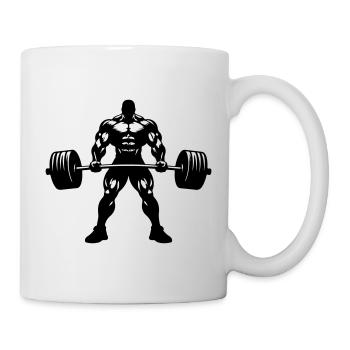 Silhouette musculation Haltérophilie - Mug blanc - blanc - Droite