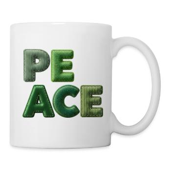 Peace Patchwork Green Nature Lettering - Mug - white - Right