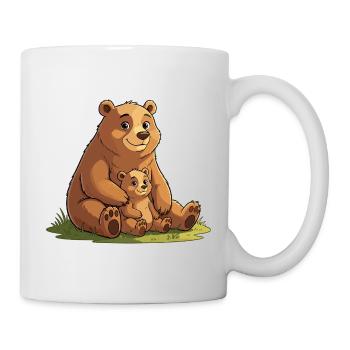 Douce maman ourse avec un petit - Mug blanc - blanc - Droite