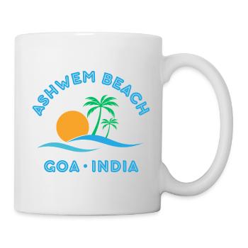 Ashwem Beach Goa Sonnenuntergangspalme - Tasse - Weiß - Rechts