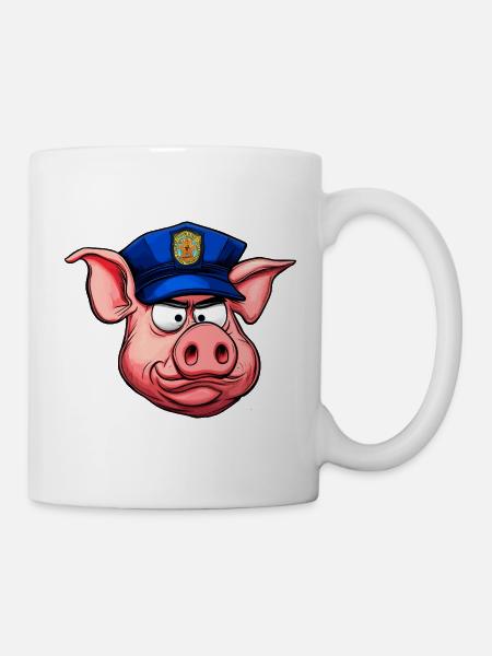 Polizist Schwein - Tasse - Weiß