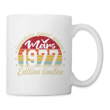 March 1977 49 Years Birthday Gift March 1977 - Mug - white - Right