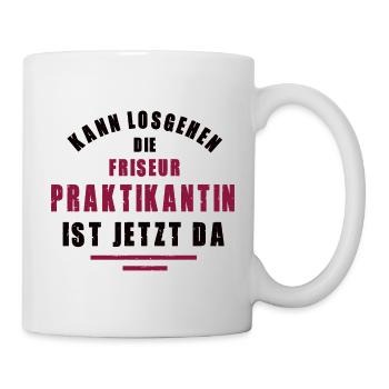 Praktikantin Friseurin Praktikum Friseursalon - Tasse - Weiß - Rechts
