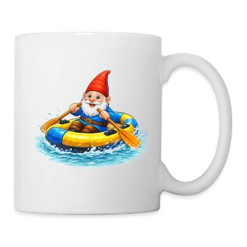 Nain de jardin en canot pneumatique en aventure estivale - Mug blanc - blanc - Droite