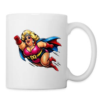 Superheldin Retro Glam Poppig - Tasse - Weiß - Rechts