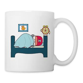 Bedtime Duck Sleepy Cartoon Scene - Mug - white - Right
