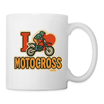 Ich liebe Motocross - Tasse - Weiß - Rechts