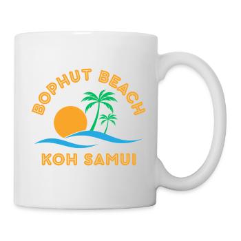 Palmier du coucher de soleil de la plage Koh Samui - Mug blanc - blanc - Droite