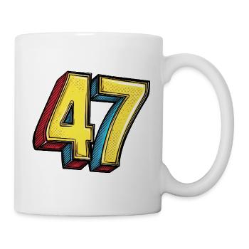 47 Zahl Bunt - Tasse - Weiß - Rechts