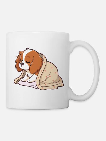 Schläferwelpe unter Decke - Tasse - Weiß