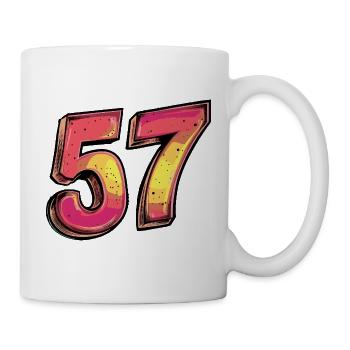 57 Zahl Bunt - Tasse - Weiß - Rechts