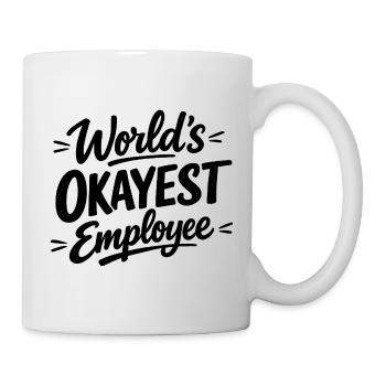 World's okayest employee Chef Mitarbeiter - Mug - white - Right