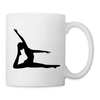 Yoga Formen Silhouetten schwarz Schatten  - Tasse - Weiß - Rechts