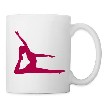 Formes de yoga Silhouettes Pleine conscience - Mug blanc - blanc - Droite