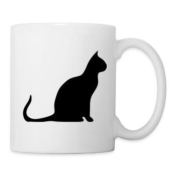 black cat cat black cats silhouettes - Mug - white - Right