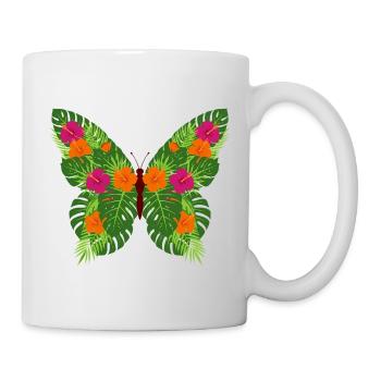 Tropical Butterfly of Leaves - Mug - white - Right