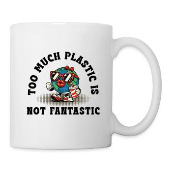 Le plastique, ce n’est pas fantastique – Déclaration environnementale rétro - Mug blanc - blanc - Droite