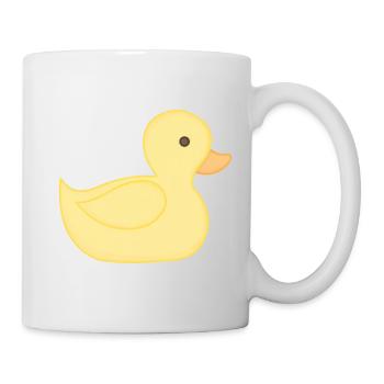 Gelbe Gummiente Cartoon Stil - Tasse - Weiß - Rechts