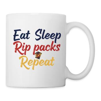 Eat Sleep Rip Packs Wiederholender Sammelkarten-Sammler - Tasse - Weiß - Rechts