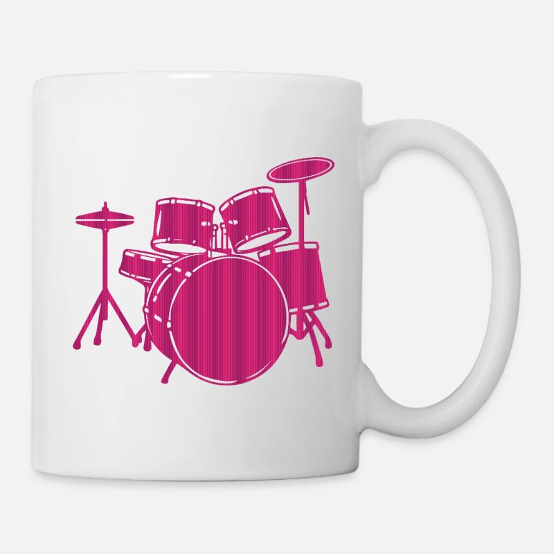 Pink Drum Set Music Lover Graphic - Tasse - Weiß