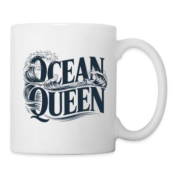 Ocean Queen - Conception typographique des vagues - Mug blanc - blanc - Droite