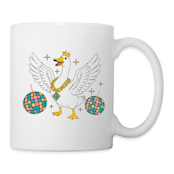Oie royale de fête avec chaîne pailletée - Mug blanc - blanc - Droite