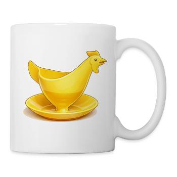 Yellow GDR egg cup, Ostalgie - Mug - white - Right