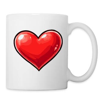 Shiny Heart Pop Art Motif - Mug - white - Right