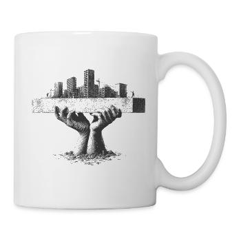 Stadt in Händen - Tasse - Weiß - Rechts