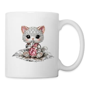Diamond Cat with Pink Gem - Mug - white - Right
